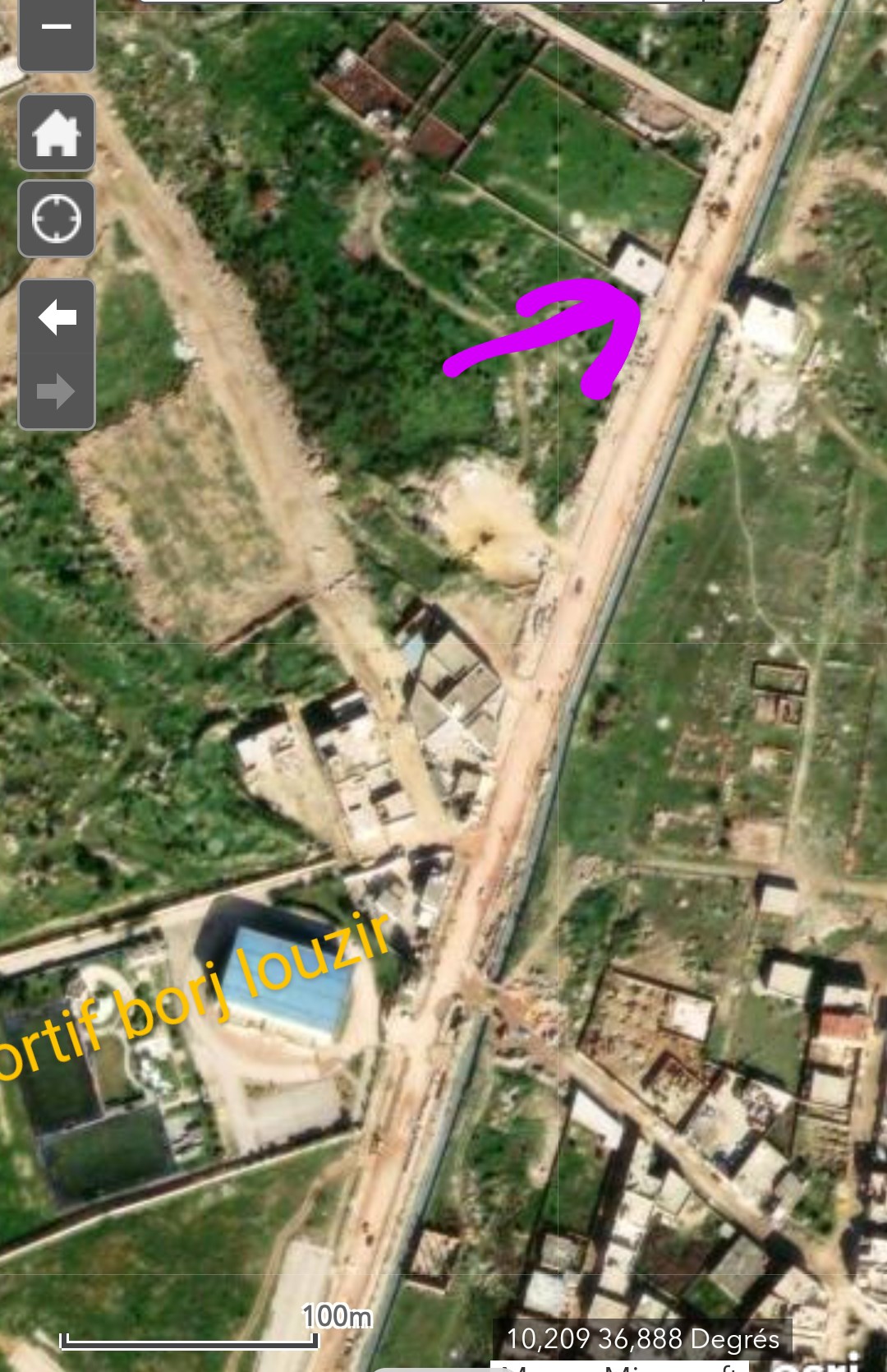 La Soukra Chotrana 1 Location Surfaces Dpts ct complexe sportif borj louzir